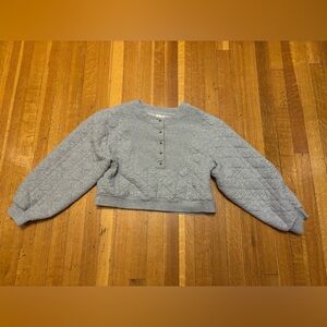 Anthropologie Quilted Button Sweatshirt